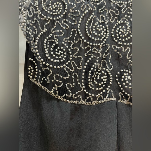 Vintage Showstopper Gown Illusion Beaded Back and Sleeves - Picture 9 of 16